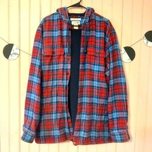 L.LBean Lined Flannel Hoodie Coat